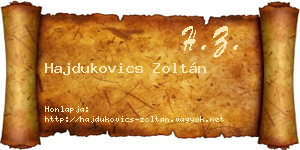 Hajdukovics Zoltán névjegykártya