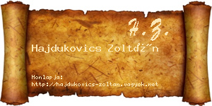 Hajdukovics Zoltán névjegykártya